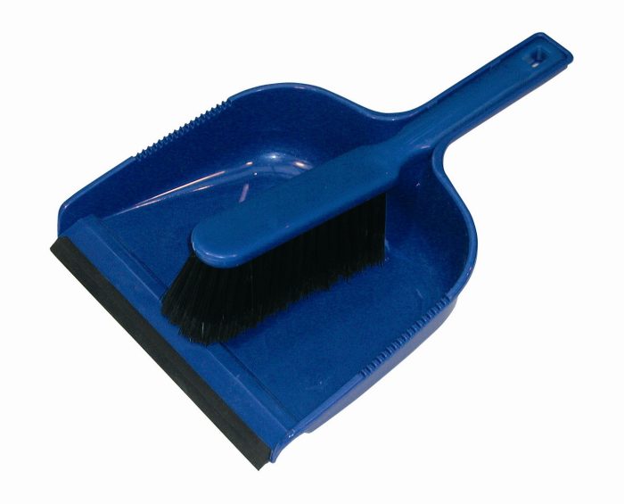 Plastic Dust Pan & Brush Set Blue