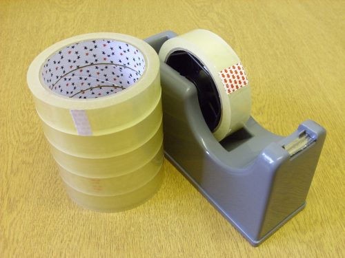 6 Rolls Clear 25mm x 66m Stationery Tape & Desk Dispenser