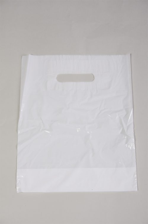 500 White Polythene Carrier Bags 15 x 18 x 3"