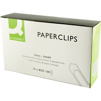Q Connect Paperclip 32mm No Tear Pack Of 100