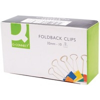 Q Connect Foldback Clip 32mm Assorted Pack Of 10