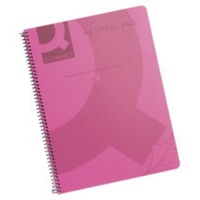 Q Connect Spiral Book A4 Polypropylene Transparent Pink