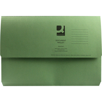 Pack Of 50 Q Connect Document Wallet 285gsm Foolscap Green