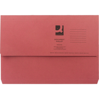 Pack Of 50 Q Connect Document Wallet 285gsm Foolscap Red