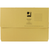 Pack Of 50 Q Connect Document Wallet 285gsm Foolscap Yellow