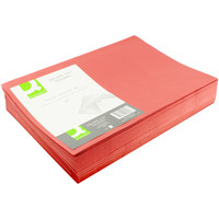 Pack Of 100 Q Connect 180gsm Square Cut Folder Light-weight Foolscap Red