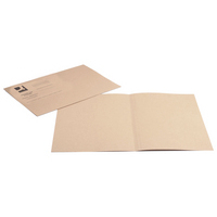 Pack Of 100 Q Connect 180gsm Square Cut Folder Light-weight Foolscap Buff