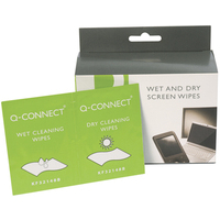 Q Connect Wet And Dry Wipes Pack Of 20