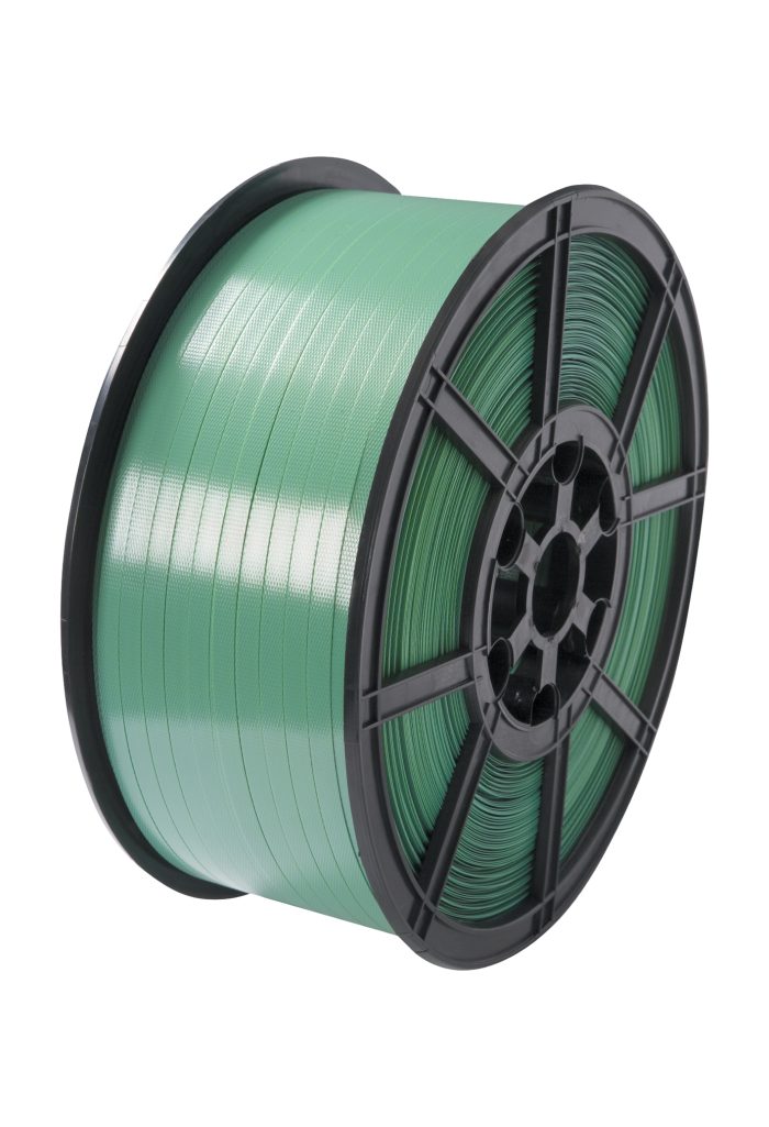 Coil Green Embossed Polyester Hand Strapping 12.5mm x 1250m