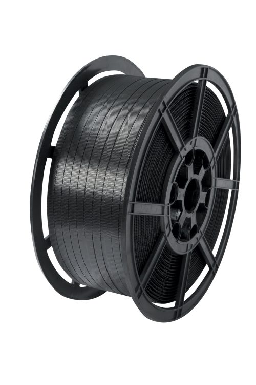 Coil Black Embossed Polyester Hand Strapping 12.5mm x 1600m